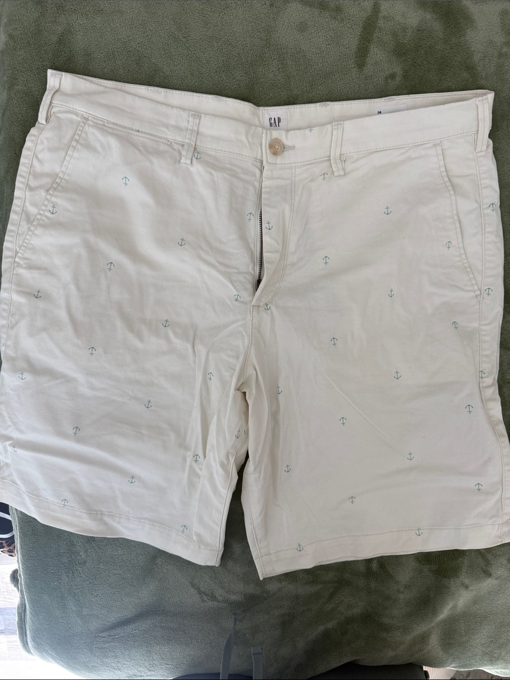 GAP White Anchor Embroidered Bermuda Shorts